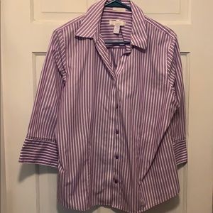 Chico’s purple striped shirt